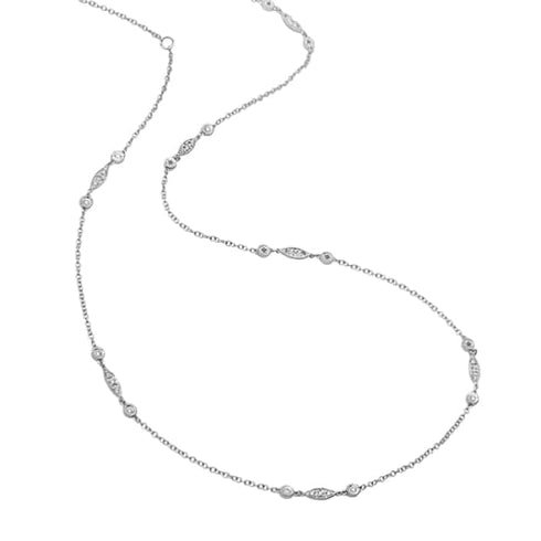 14K White Gold Diamond Fashion Necklace